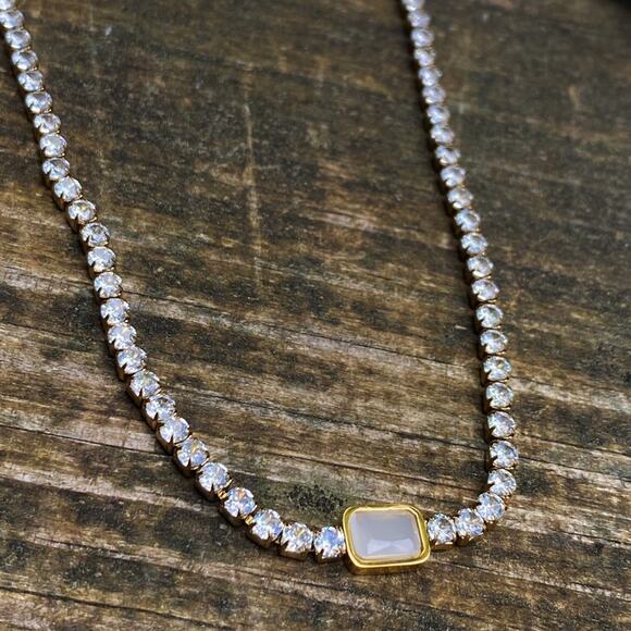 Free People Jewelry - NEW Vintage Style Rhinestone Layering Necklace